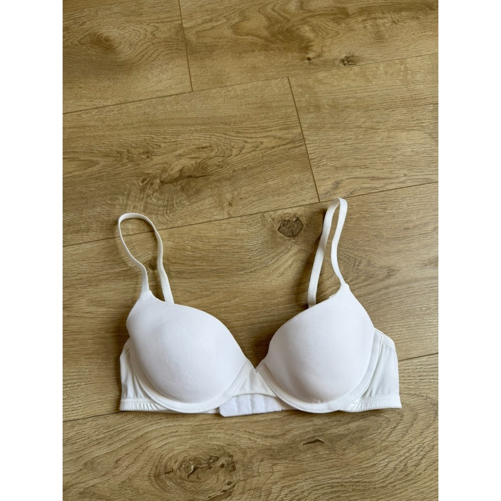 EUC Abercrombie Gilly Hicks White PUSH 'EM UP T-Shirt Contour Demi UW Bra sz 32B
